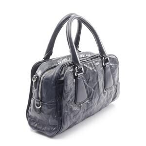 Prada Handbag Nappa Navy Leather Blue